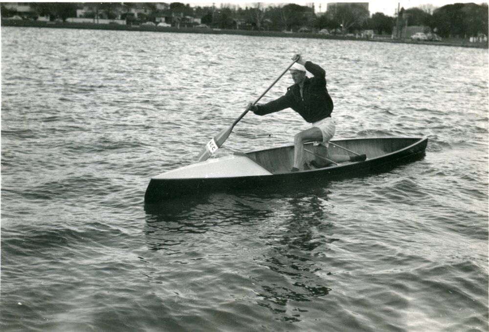 Bryan Harper, Canoeist, Australian team, Olympic Games, Lake Wendouree, Ballarat, December 1956