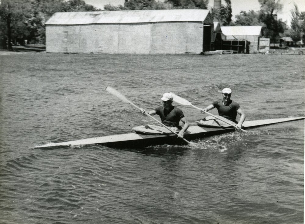 K2 Kayakers, Russian Olympic Team, Olympic Games Canoeing Event, Lake Wendouree, Ballarat, 1956