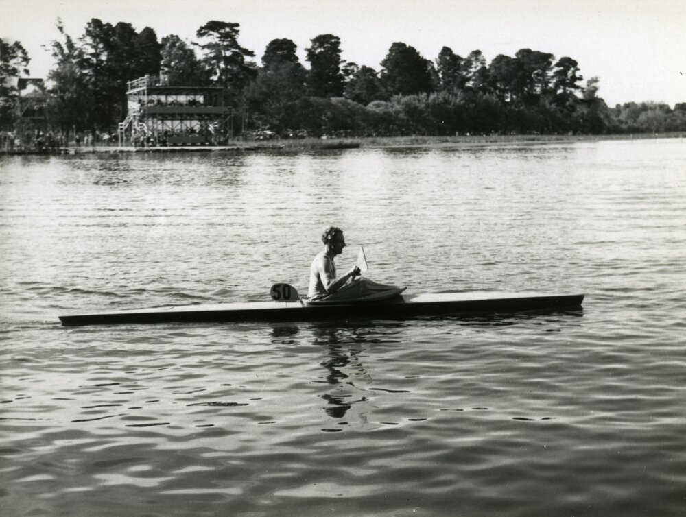 Kayak competitor, Gert Fredriksson, Olympic Games, Lake Wendouree, Ballarat, ca December 1956
