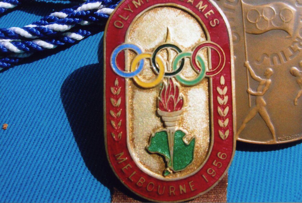 Olympic Games official commemorative badge, Melbourne, Victoria, Australia, 22 November - 8 December 1956
