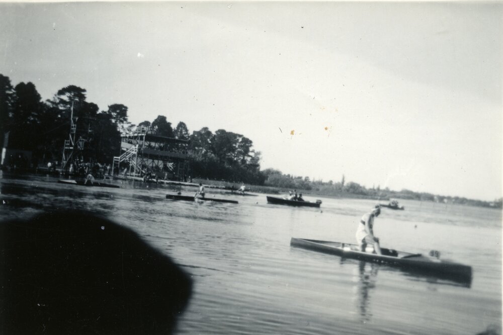 Competitors, Canoeing, Olympic Games, Lake Wendouree, Ballarat, ca December 1956