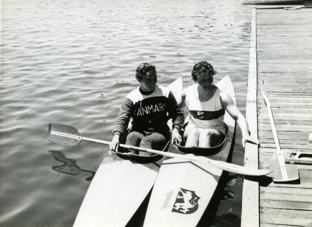 Medallists, Olympic Games, Women's canoeing K-1 500m, Lake Wendouree, Ballarat, ca December 1956