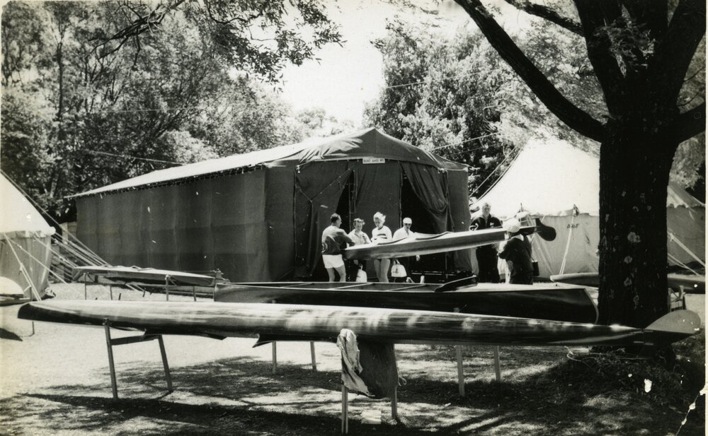 Canoe/Kayak athletes, Olympic Games, Lake Wendouree, Ballarat, ca December 1956