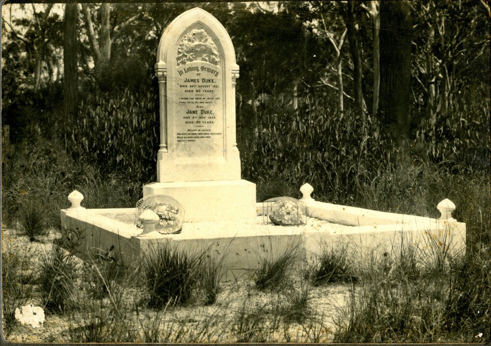 Headstone, James and Jane Duke, Gympie