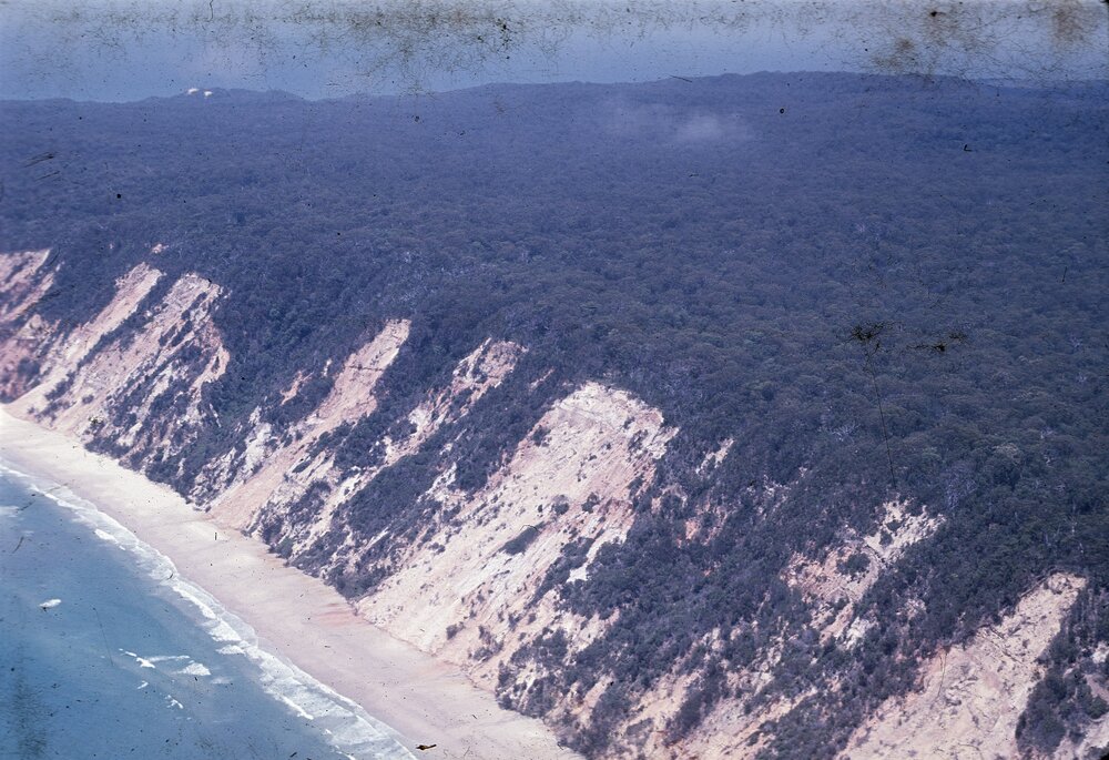 Aerial view, Coloured Sands, Noosa North Shore, ca 1980s