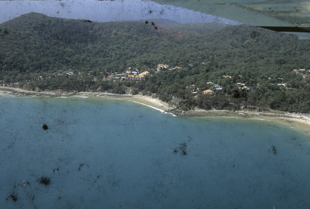 Aerial view, Little Cove and First Point, Noosa Heads, ca 1980s