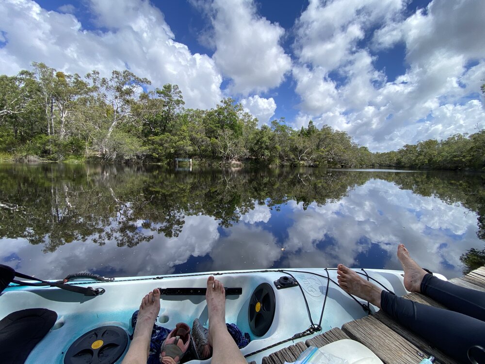 Jetty relaxation, Noosa River, Campsite 3, Como, 11 February 2025