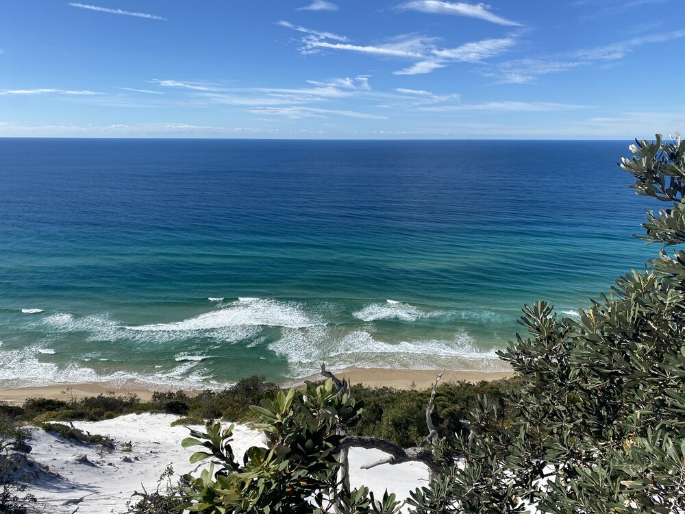 Teewah Beach from Brahminy walking trail, Cooloola Wilderness Trail, Great Sandy National Park, Cooloola, 14 June  2025