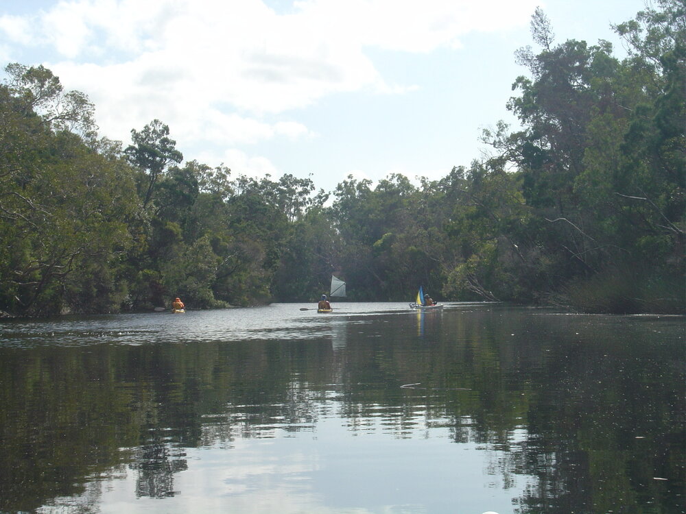 Paddlers, Noosa River, Cooloola, 5 June 2004