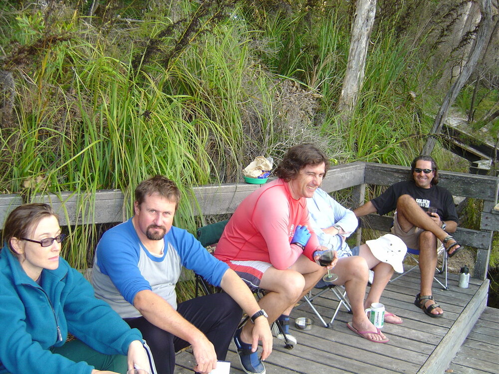 Afternoon relaxation, Noosa River, Campsite 3, Como, 5 June 2004