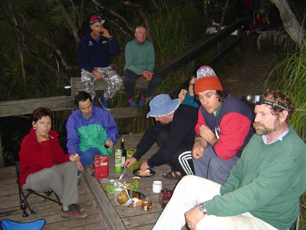 Evening relaxation, Noosa River, Campsite 3, Como, 5 June 2004 
