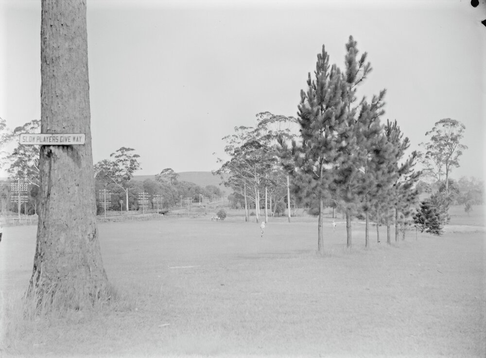 Slow players signage, Cooroy Golf Club course, Cooroy, 1949