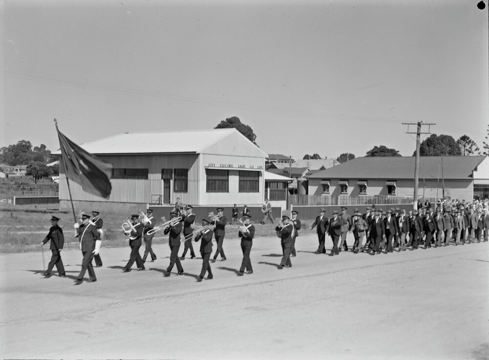 March, Anzac Day, Diamond Street, Cooroy, 25 April 1949