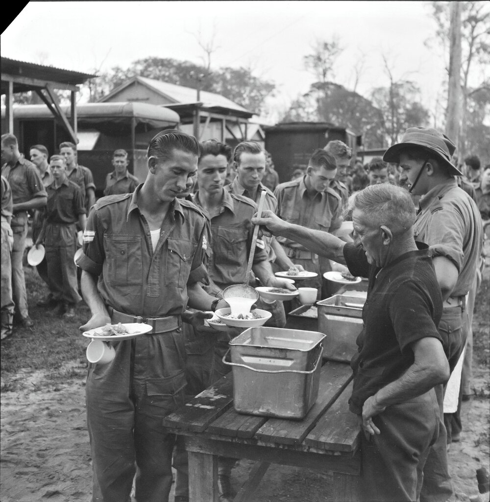 Army mess, Commonwealth Military Force Training Camp, Cooroy Showgrounds, 1951
