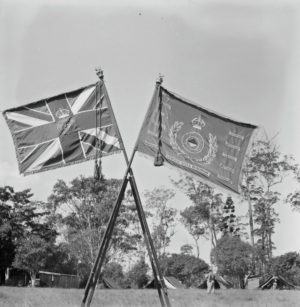 Military Colours, 25th Australian Infantry Battalion, Cooroy Showgrounds, Cooroy, 1951
