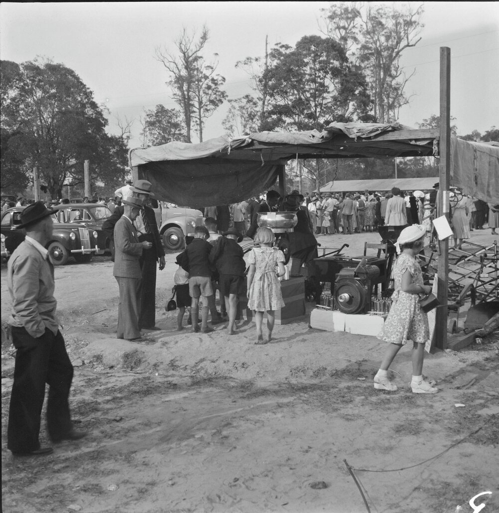 Exhibit stall, Cooroy Show, Cooroy Show Society Grounds, Mary River Road, Cooroy, 1951
