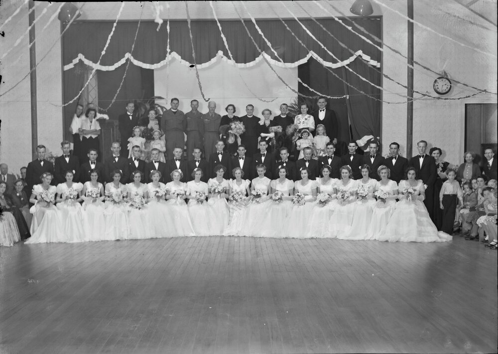 Attendees, Debutante Ball, Cooroy Memorial Hall, Cooroy, 1952