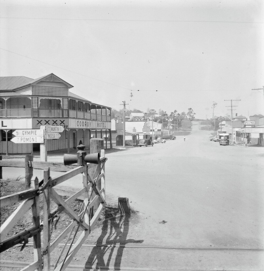 Cooroy Hotel, corner Elm Street and Diamond Street, Cooroy, ca 1950s