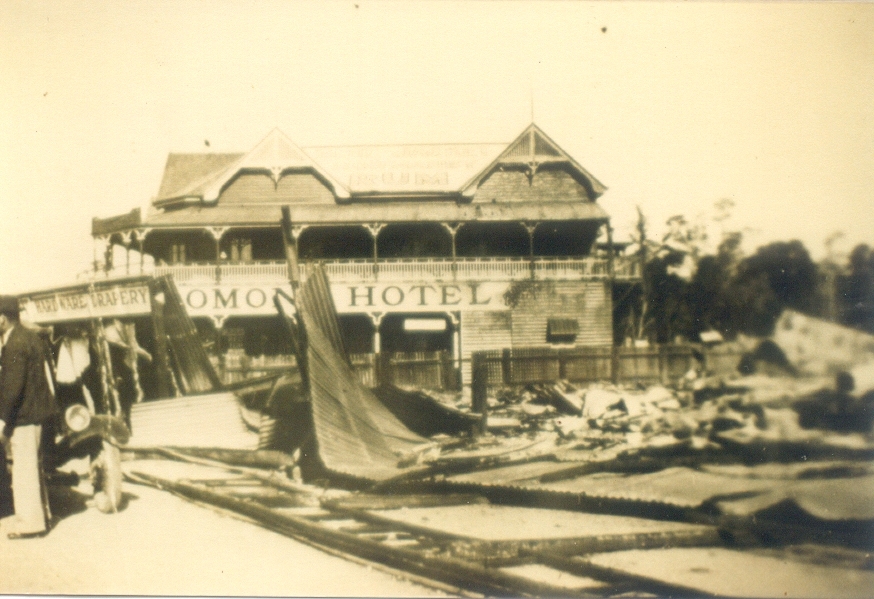Fire aftermath, Memorial Avenue, Pomona, 7 September 1939