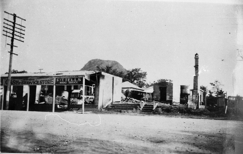 Fire aftermath, Reserve Street, Pomona, August 1942