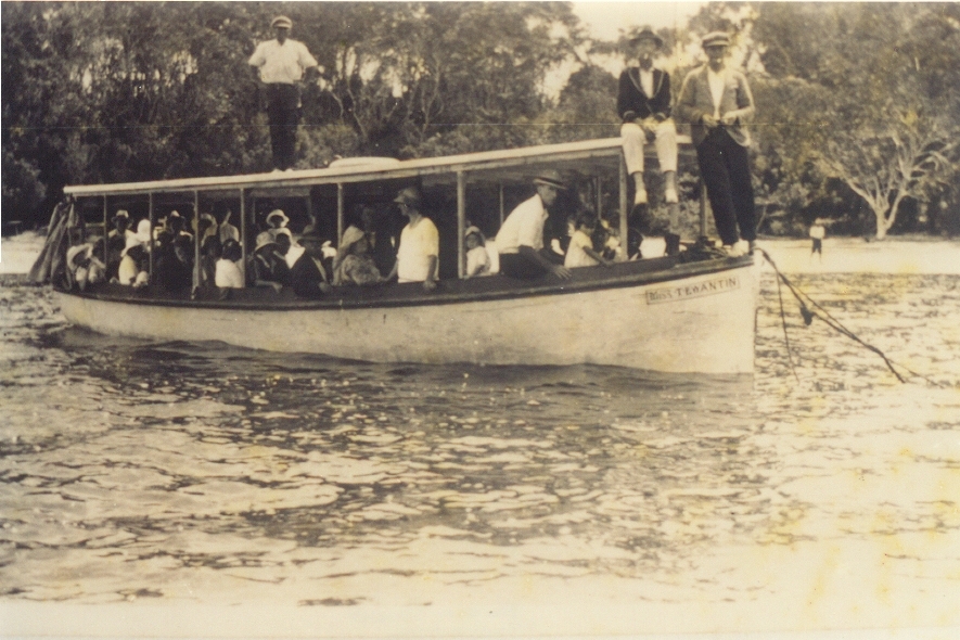 Boating party, Lake Cootharaba, Boreen Point, 1920s