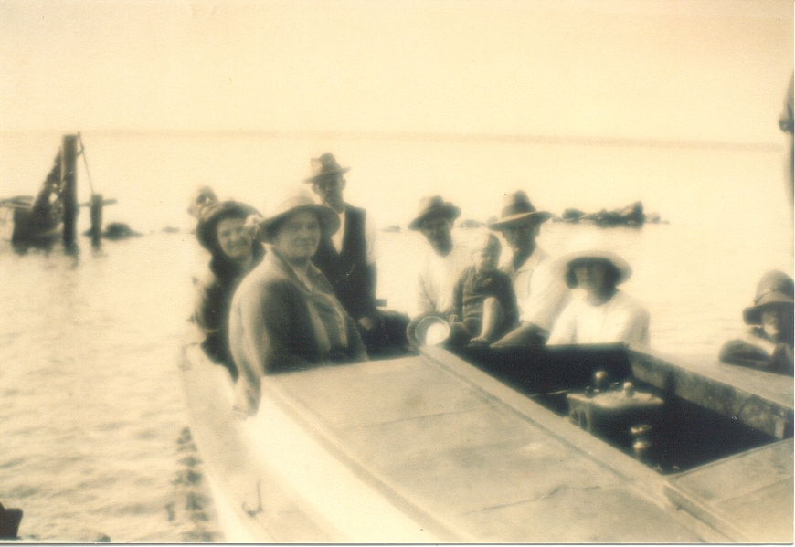 Boating party, Lake Cootharaba, Boreen Point, 1920s