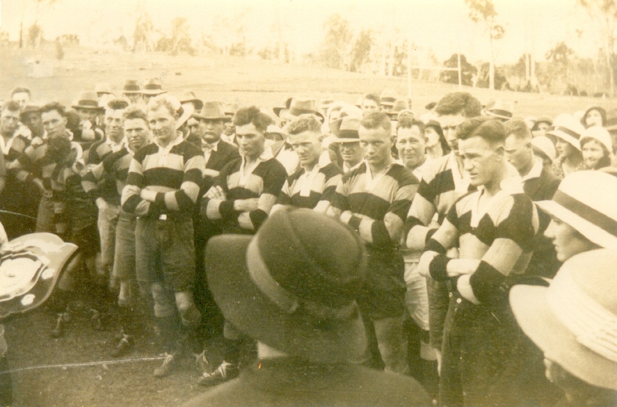 Football presentation, Premiership Shield, Cootharaba Football Team, ca 1920s