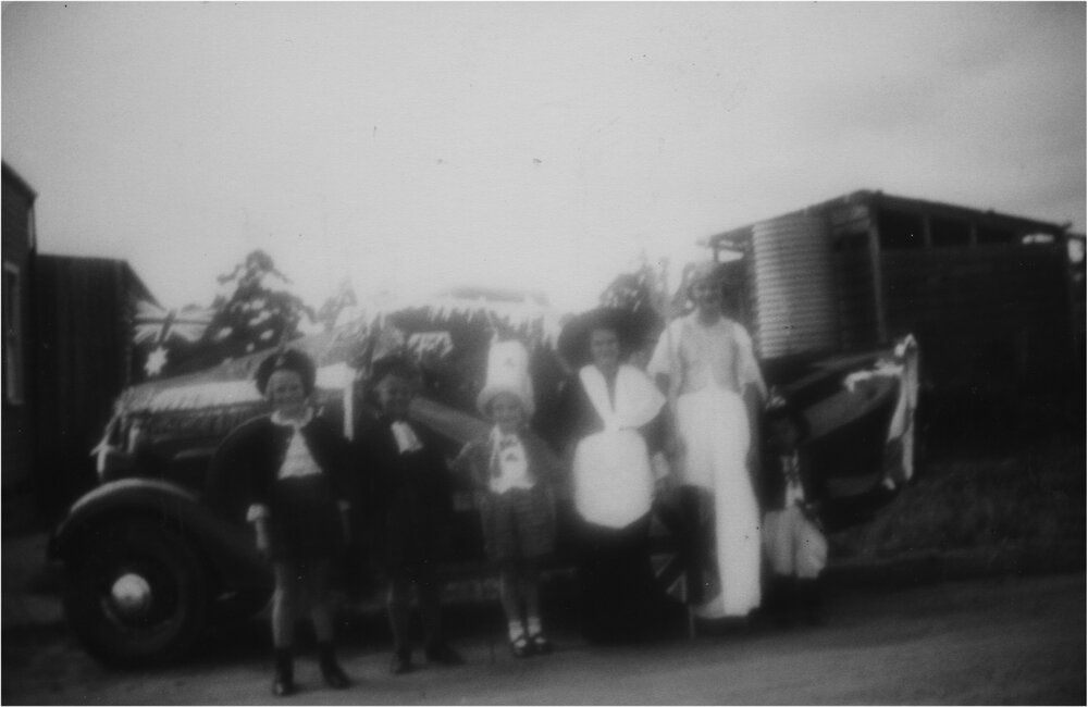 Procession participants, Pomona, ca 1940