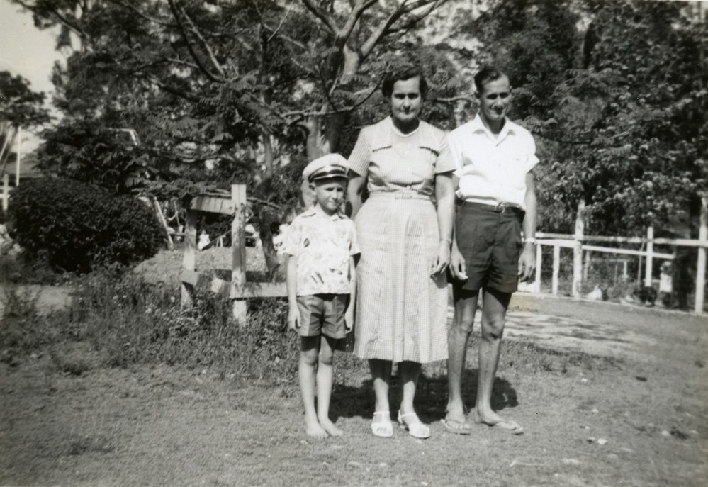 Gary Heath, Doris Alison Heath and Ted Heath (l-r), Tewantin, ca 1950s