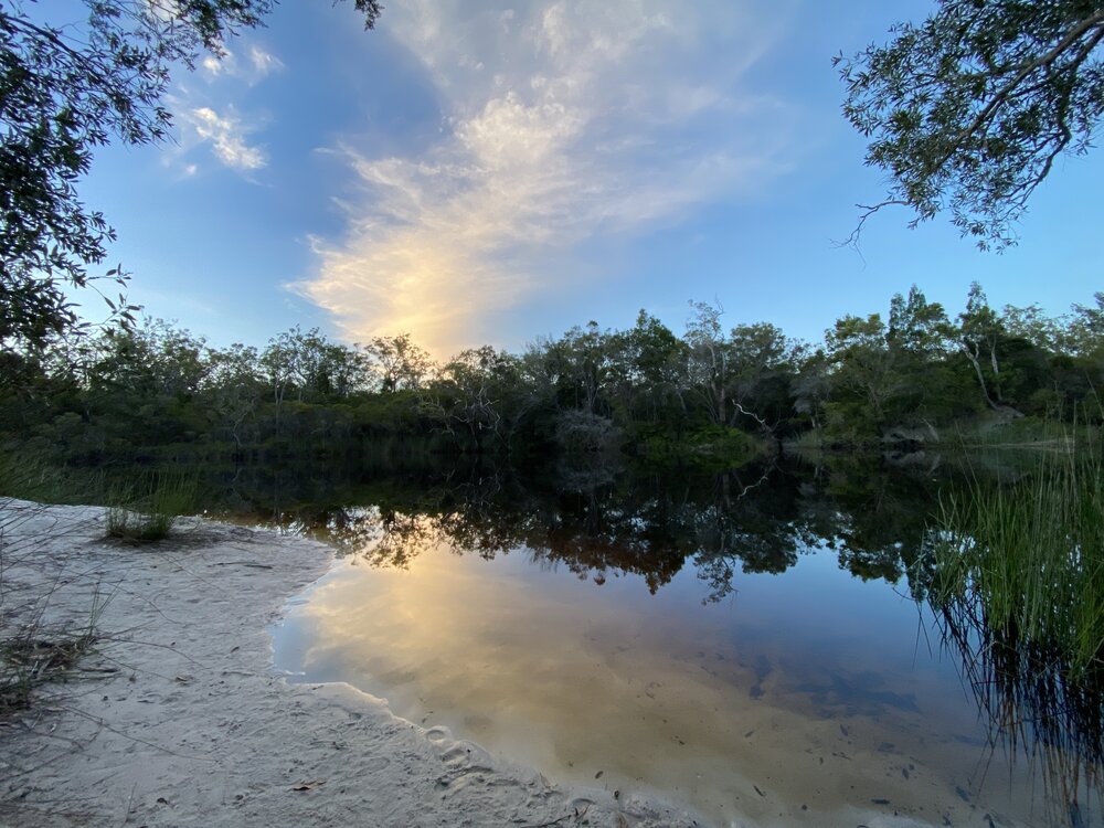 Sunset, Upper Noosa River, Great Sandy Recreation Area, Cooloola, 10 December 2025
