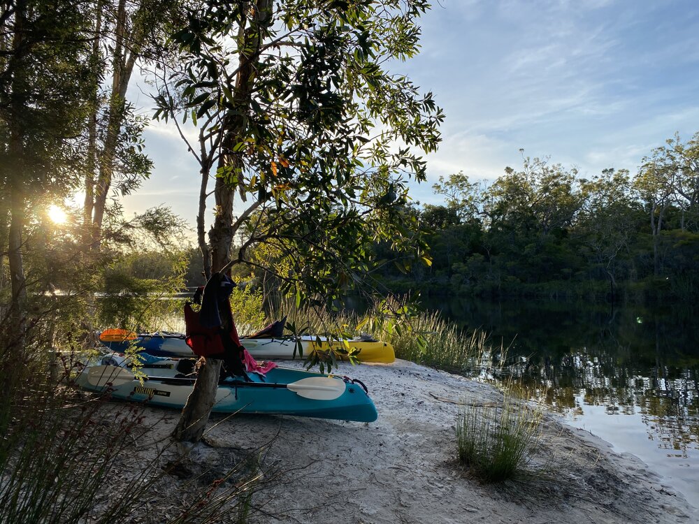 Sunset, campsite 13, Noosa River,  Great Sandy National Park, Cooloola, 10 December 2025