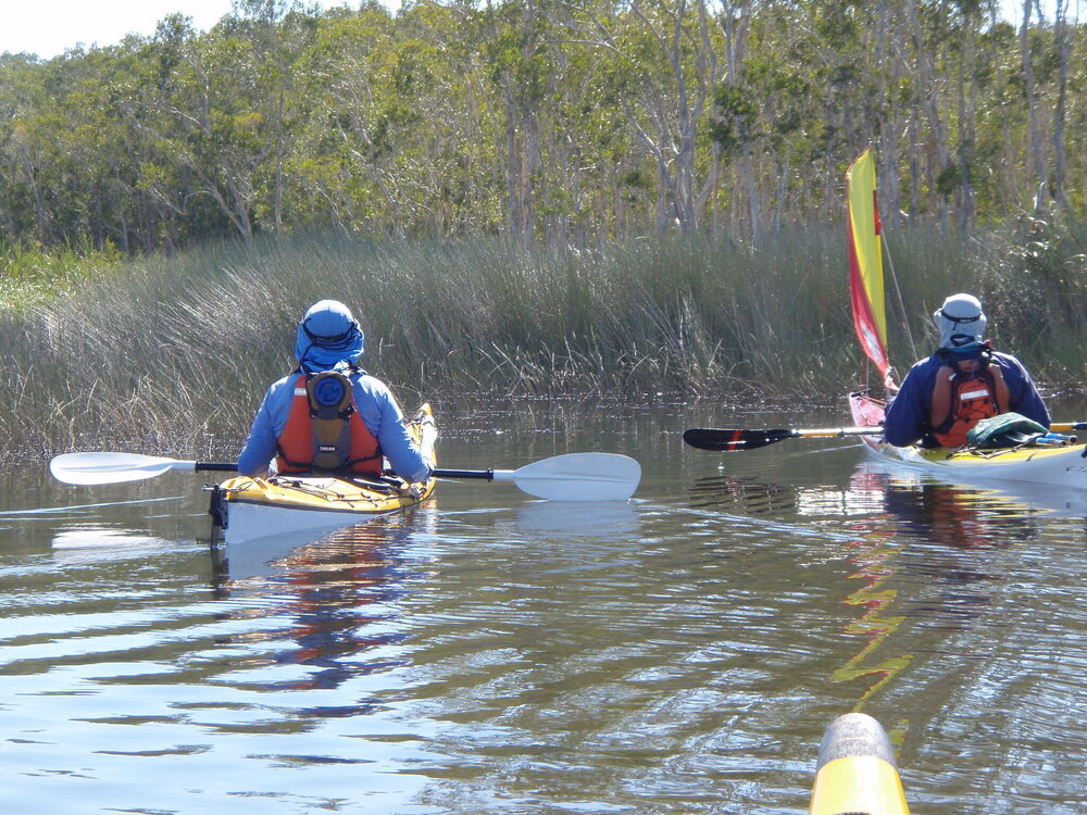 Kayakers, Noosa River, Lake Como, Cooloola, 5 May 2007