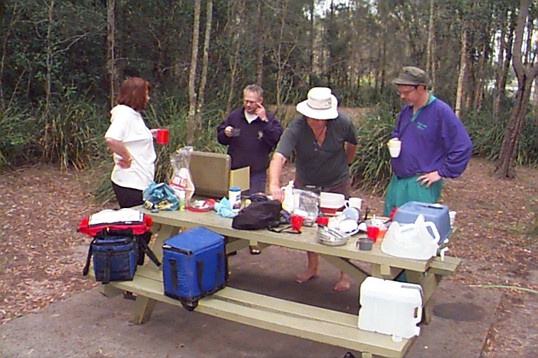 Campers, Fig Tree Point, Noosa River,  Great Sandy National Park, Como, October 2001