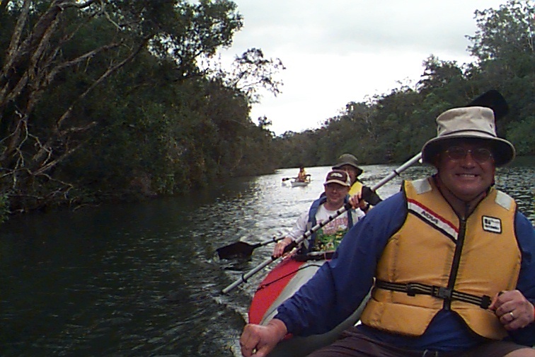 Kayakers, Kin Kin Creek, Great Sandy National Park, Como, October 2001