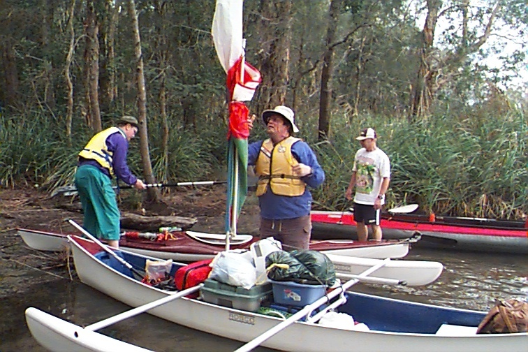Kayakers, Fig Tree Point, Noosa River,  Great Sandy National Park, Como, October 2001