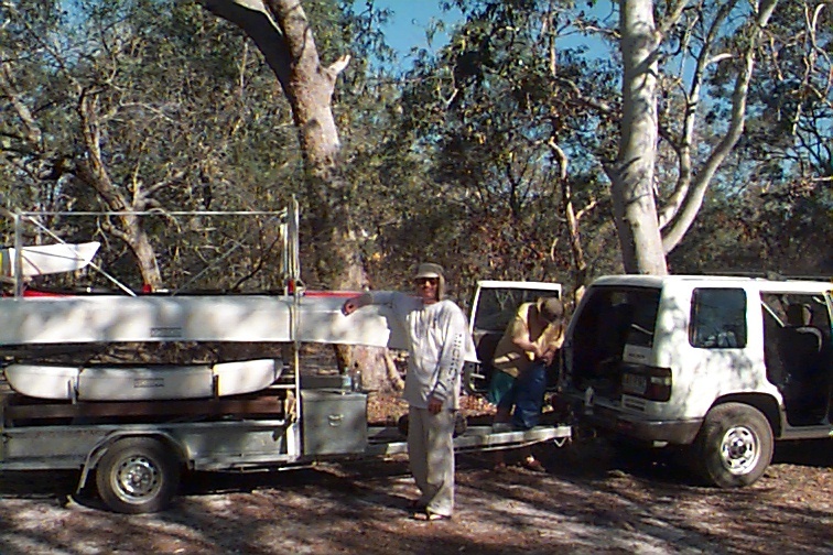 Accomplished kayakers, Harry's Hut, Como, October 2001