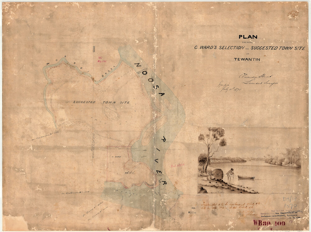 Survey Plan, Grainger Ward selection, Tewantin, 1870