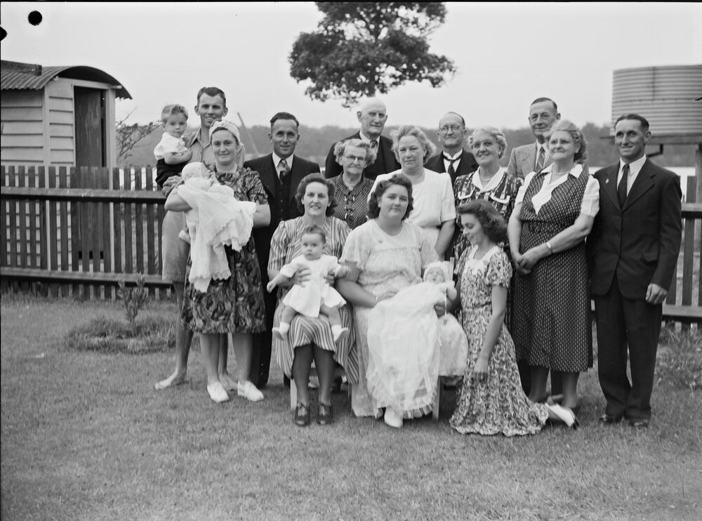 Informal portrait, Christening, Tewantin, 7 November 1948