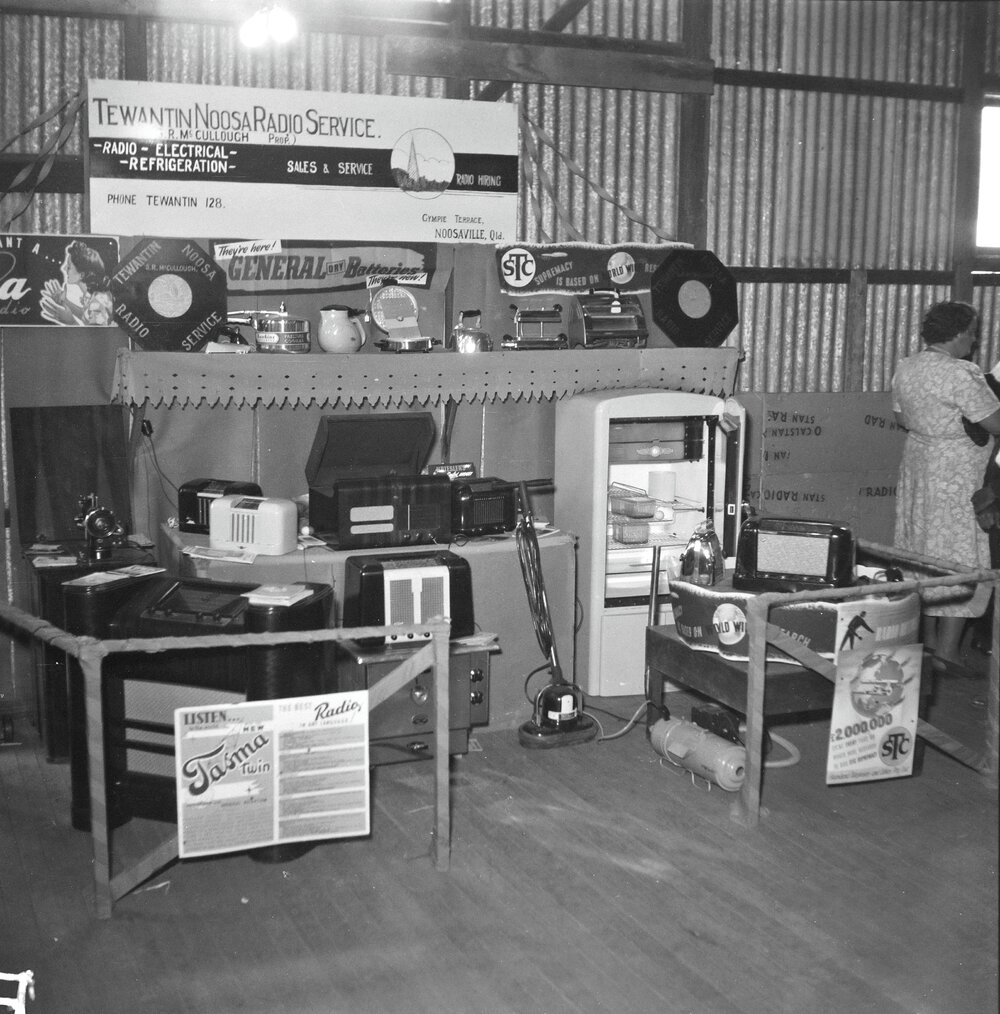 Tewantin Noosa Radio Service exhibit, Cooroy Show, Cooroy Show Society Grounds, Mary River Road, Cooroy, ca 1951