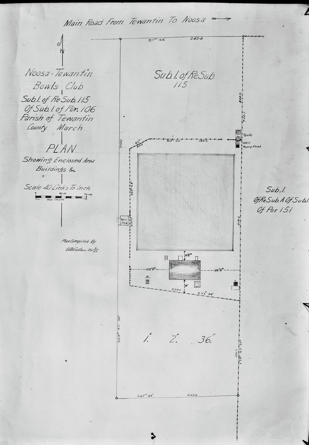 Site plan, Tewantin-Noosa Bowls Club, ca 1950
