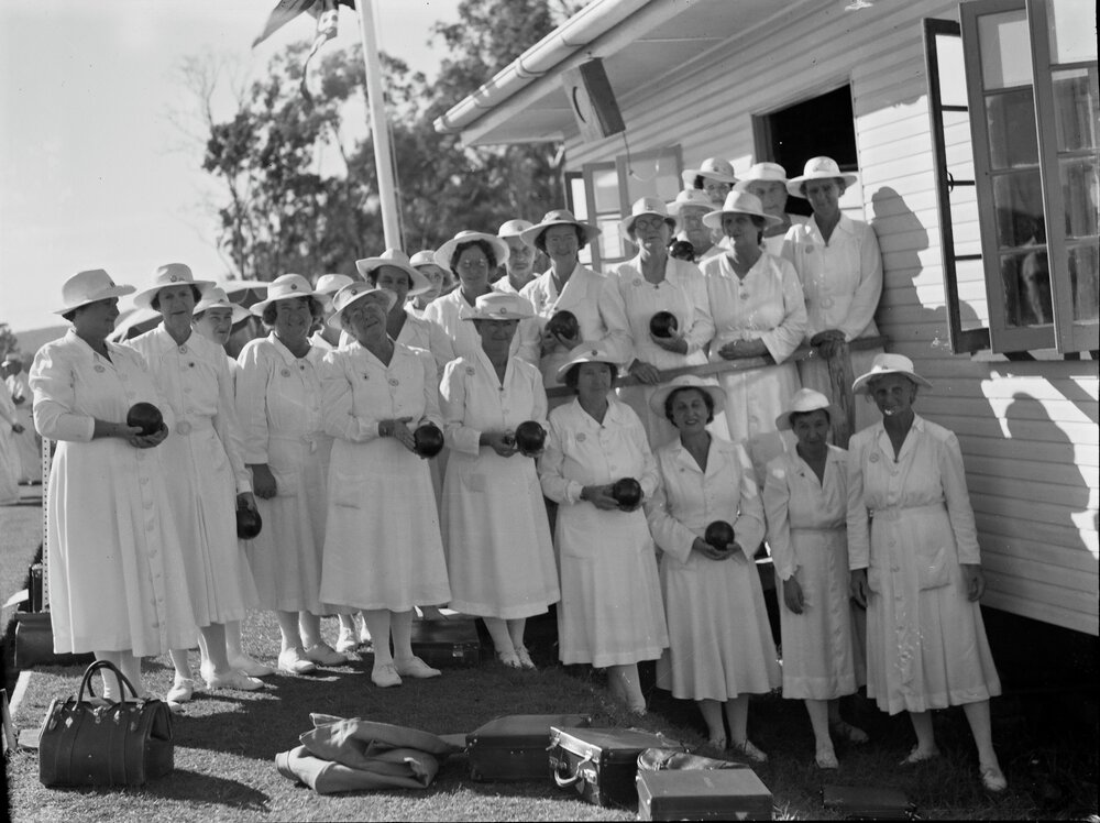 Bowlers, Tewantin-Noosa Bowls Club, Tewantin, 1952
