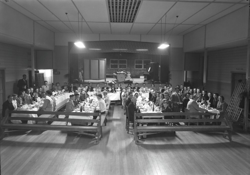 25th Wedding Anniversary Party, Mr &amp; Mrs Liddle (nee Higgins), RSL Memorial Hall and School of Arts, Tewantin, May 1953
