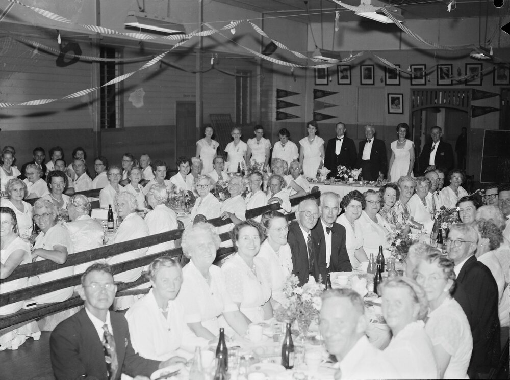 Order of the Eastern Star Installation banquet, RSL Memorial Hall and School of Arts, Tewantin, 1957