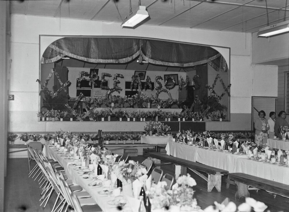 Order of the Eastern Star Installation banquet, RSL Memorial Hall and School of Arts, Tewantin, 1954