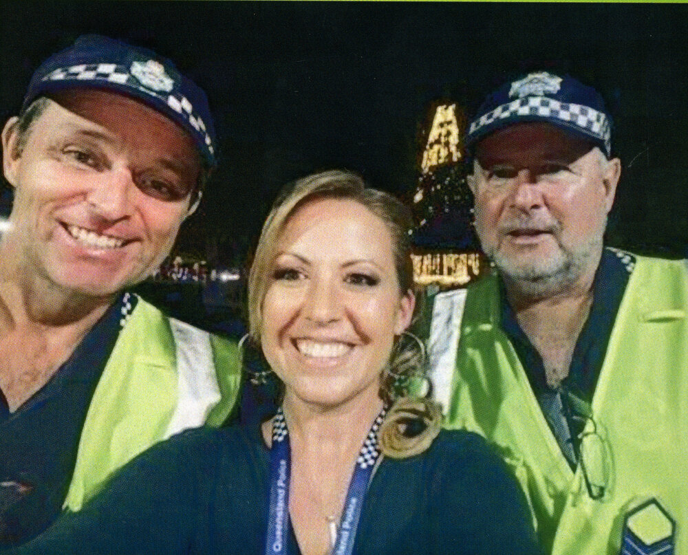Sergeant Mal Scott and colleagues, community event, Cooroy