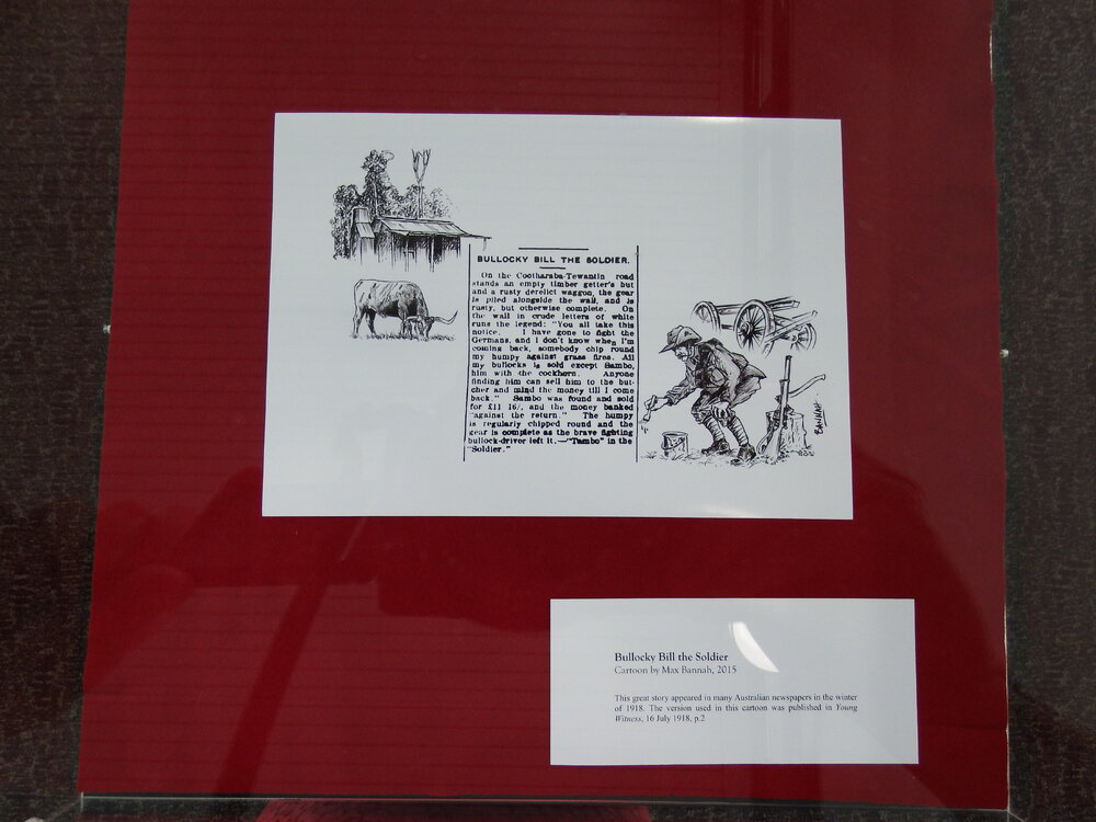 'Bullocky Biil the Soldier', Noosa's War Front Exhibition, Noosaville Library, Noosaville, 20 November 2015