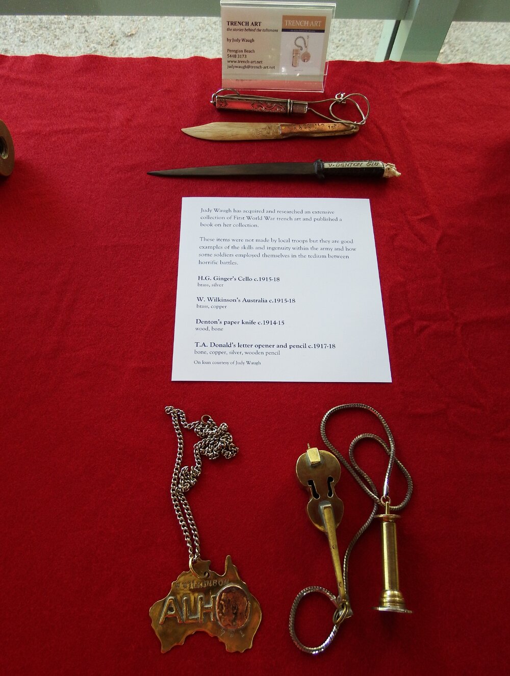 Trench Art, Noosa's War Front Exhibition, Noosaville Library, Noosaville, 20 November 2015