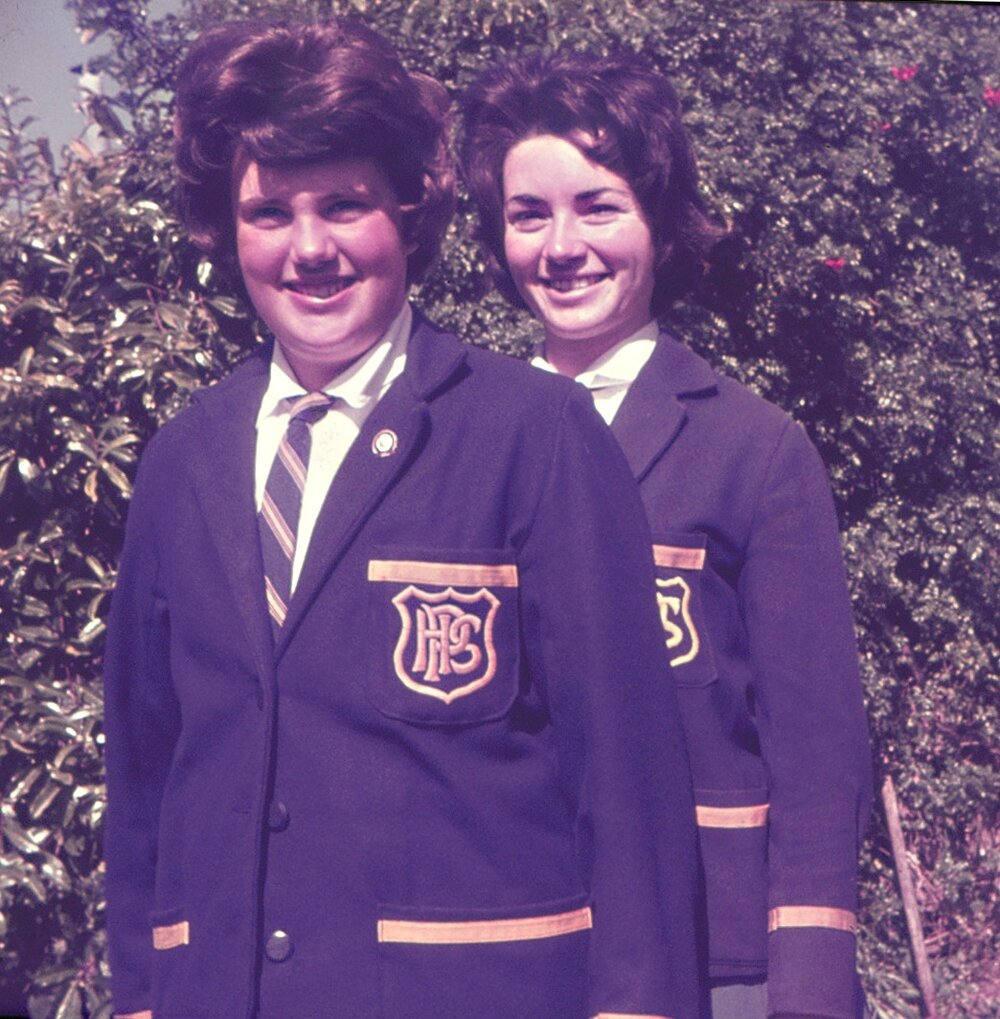 Joan Wood and Pat Wood, Pomona State Rural School, ca 1963