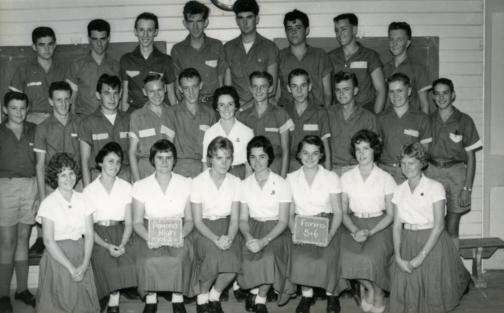 Class photo, Forms 5 &amp; 6, Pomona High School, Pomona, 1962