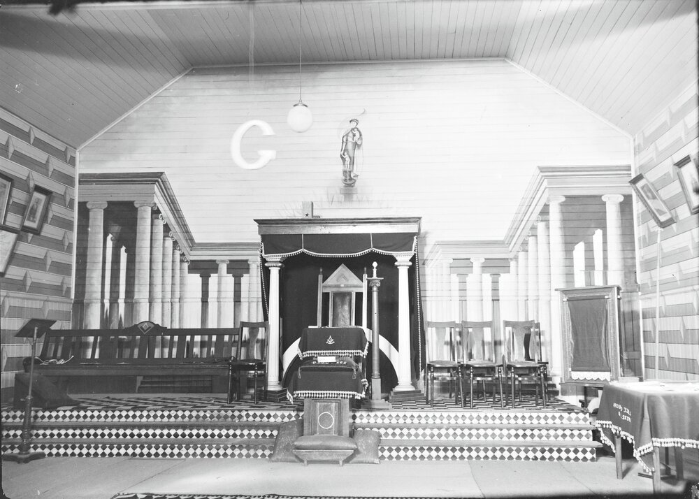 Mural, interior, Cooroora Masonic Temple, 9 Station Street, Pomona, 1948
